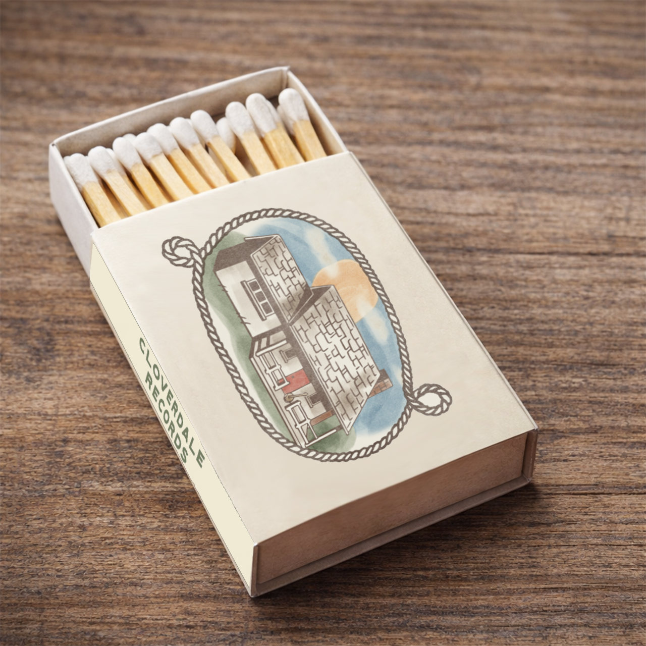 Rope Watercolor House Matchbox